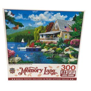 Memory Lane 300-Piece Jigsaw Puzzle Lakeside Memories Cottage Summer Home Water
